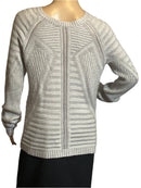 The Limited Light Gray Loose Woven Zipper(Size Small) Sweater