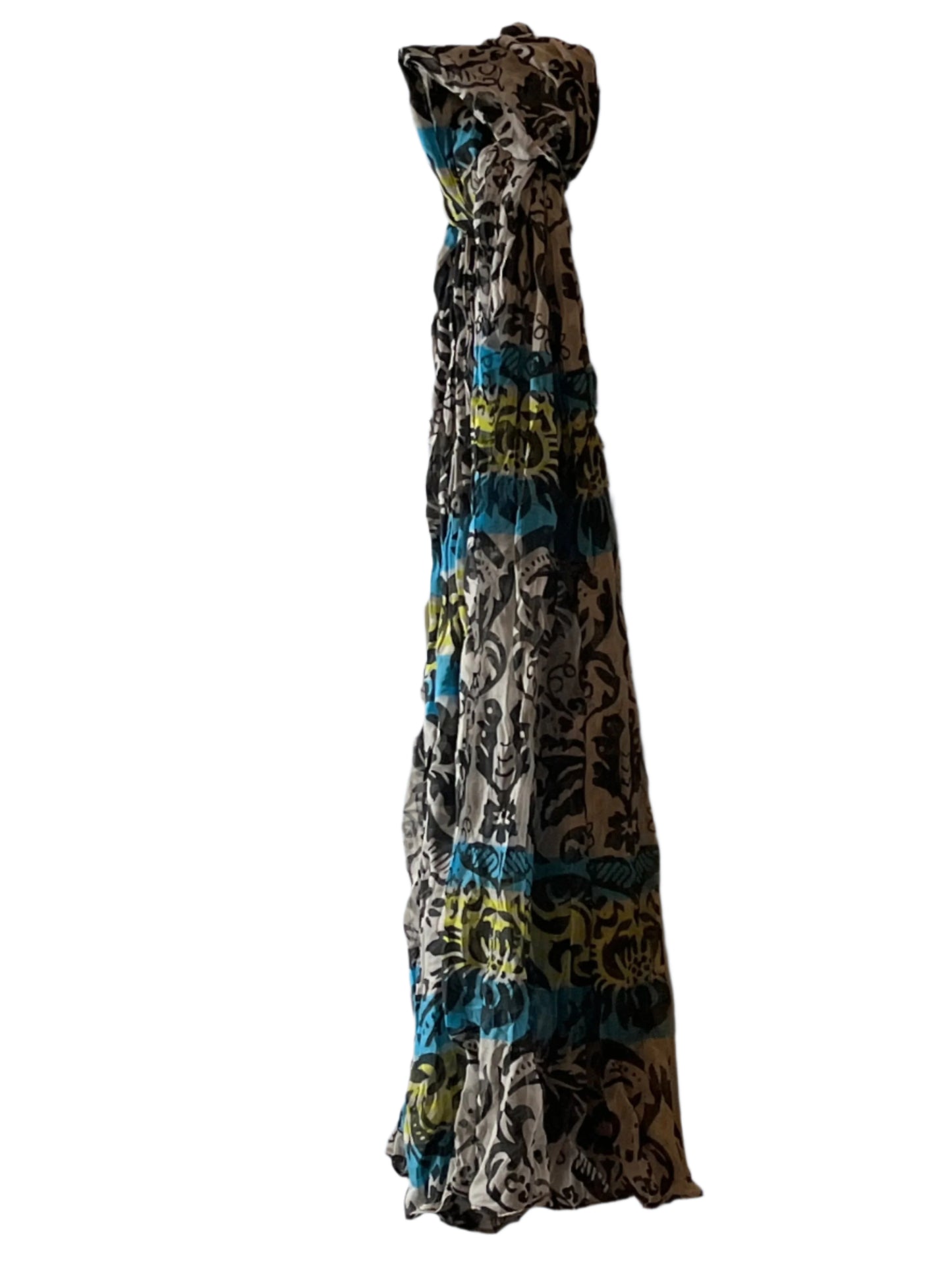 Loft Blue Multicolored Floral  design long Scarf