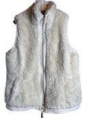 Beige Faux fur soft with zipper Roz& Ali ( insulated, warm, lightweight (size L)vest