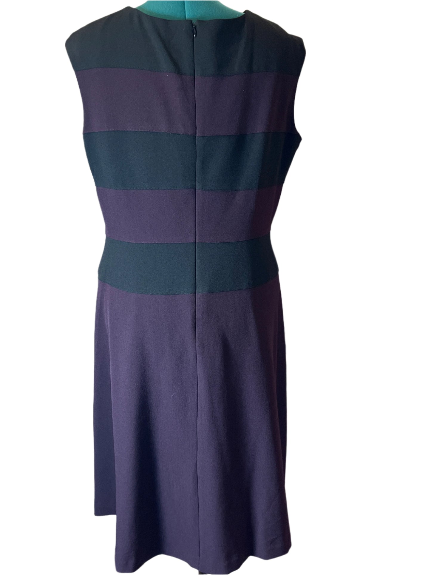 Jones New York Black and Purple Shift Formal Sleeveless Dress(Size 16)