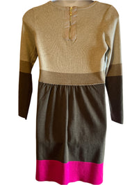 Eliza Multicolored(Beige, Brown, Pink) sweater dress (size Large)