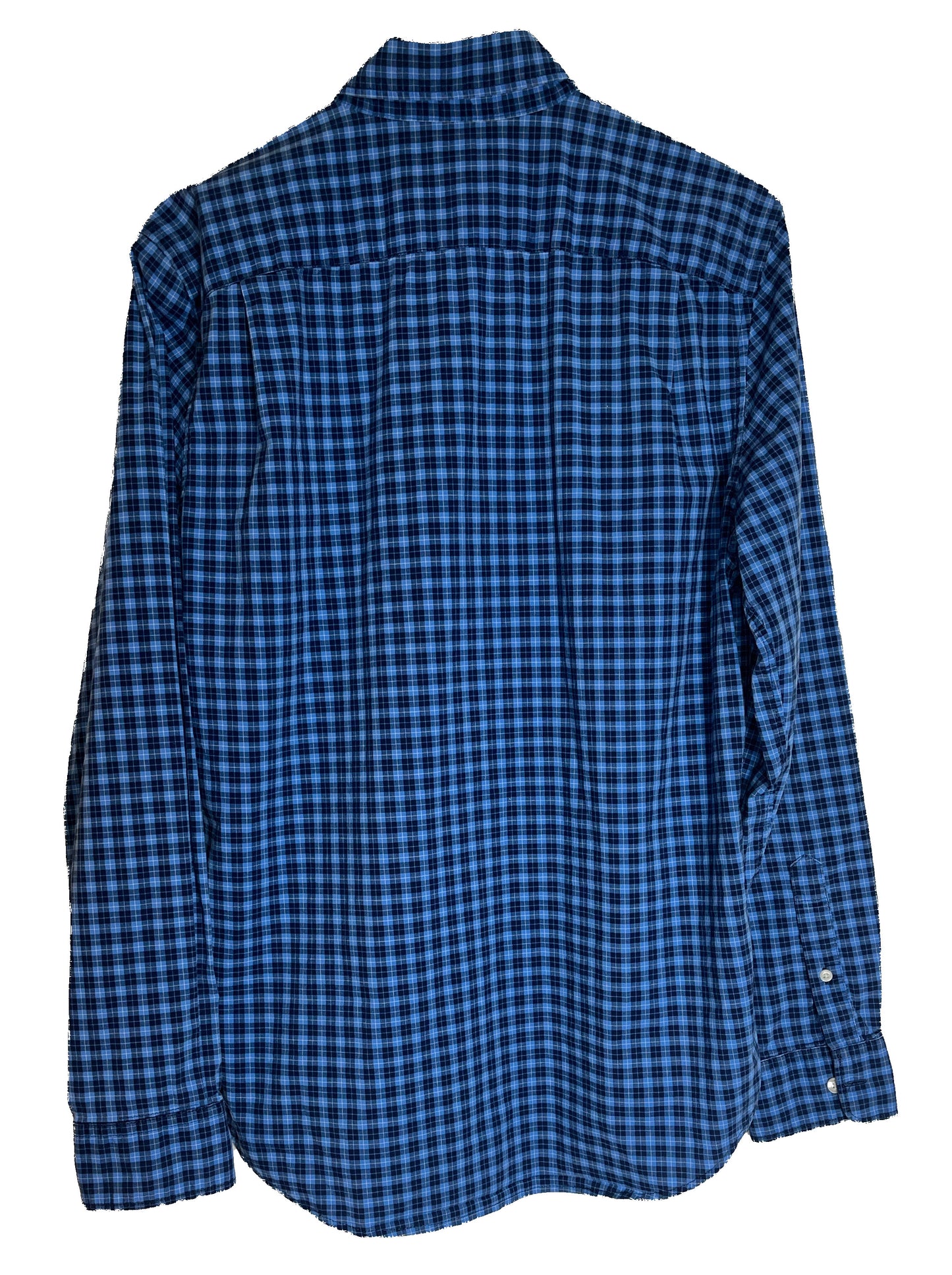 Gap Men’s Plaid Blue Long Sleeves Buttoned up Shirt(medium)