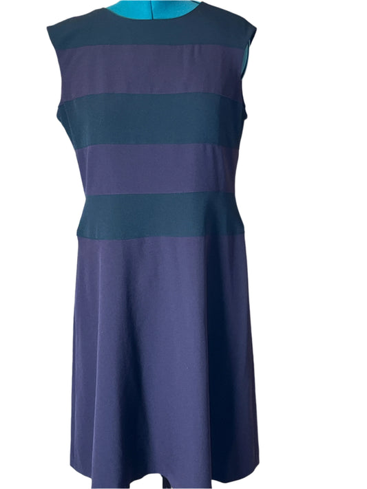 Jones New York Black and Purple Shift Formal Sleeveless Dress(Size 16)