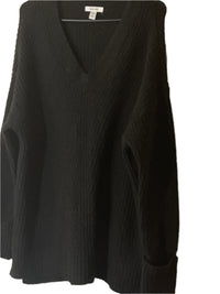 Nine West Black V Neck Pull Over Knitted Sweater( Size 1x)