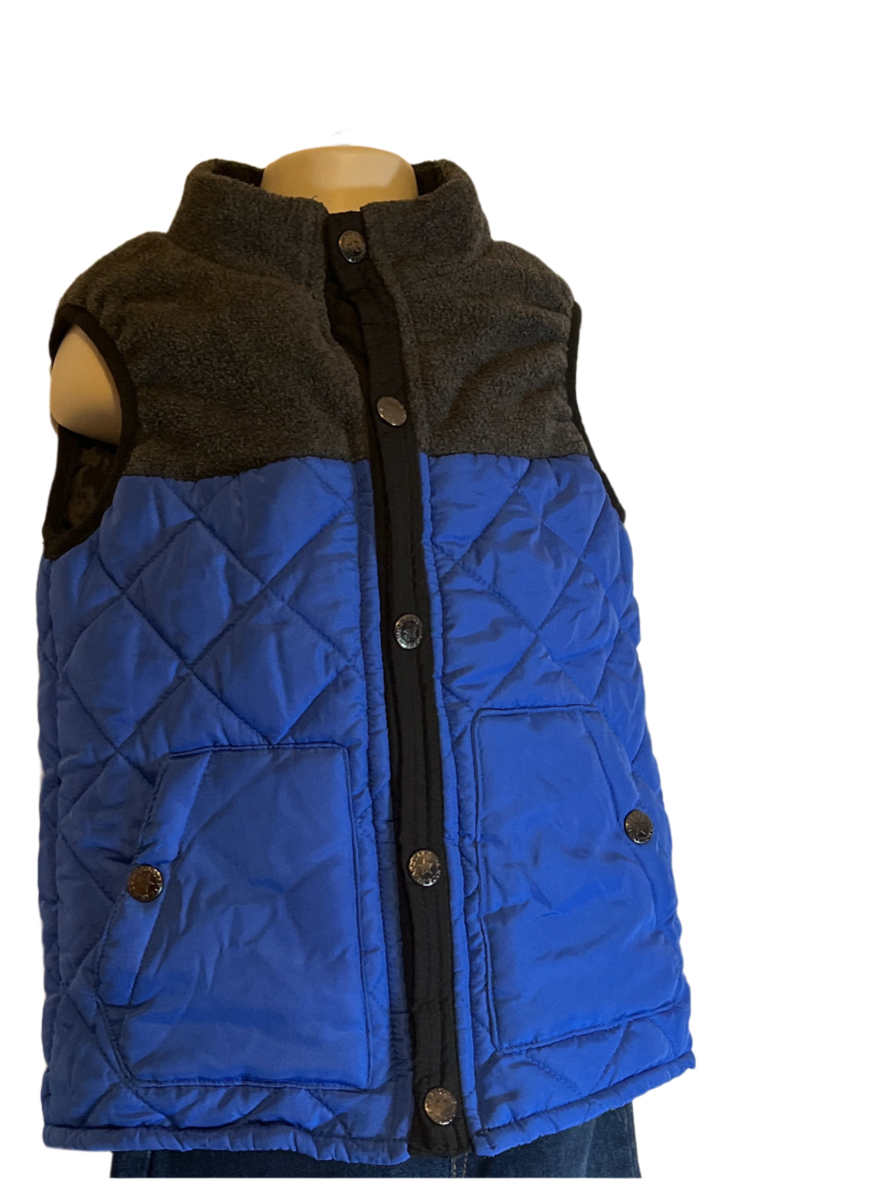 Blue Vest (insulated) Boys by Kids Headquarters (Size 4T) Blue/Black with Buttons