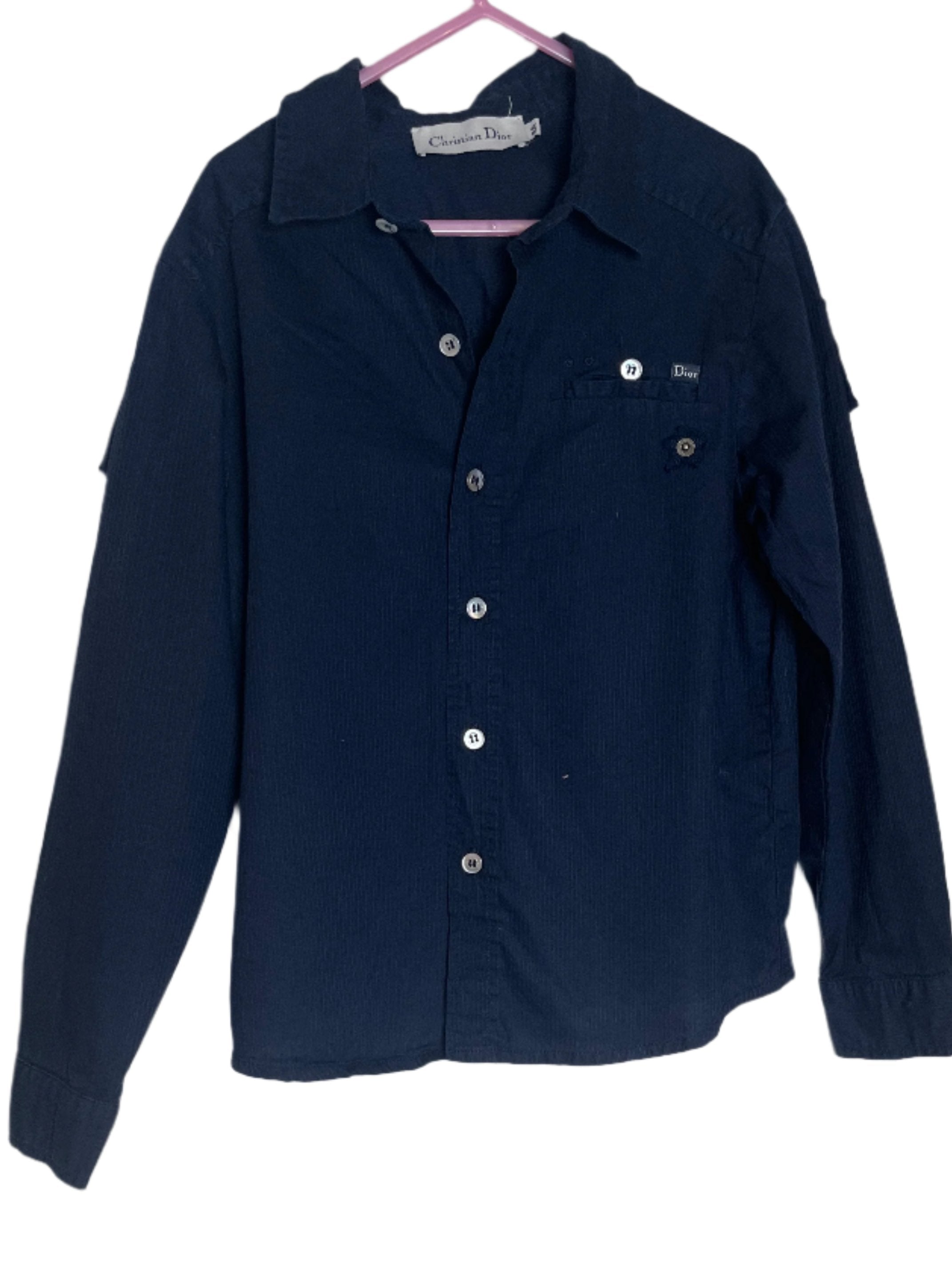 Christian Dior (size 8A) Dark blue Corduroy buttoned shirt