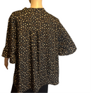 Women’s flowy, semi formal plus size(3x)bohemian style Black patterned short sleeved blouse