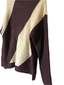 Liz Claiborne Brown and Beige Long Sleeves Pull over Swan Neck Sweater(Size L)