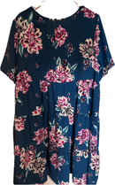 Stylish Floral short sleeves dress (Size 14W), (Belt for illustration only)