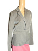 Banana Republic Gray striped 1 Buttoned Suit Jacket with pockets(size 4)