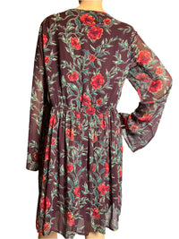 Xhilaration burgundy floral dress (size XL)