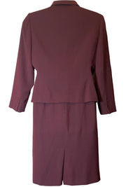 Kasper 2 Piece Skirt(pencil) suit set(buttoned jacket)-Burgundy size 12