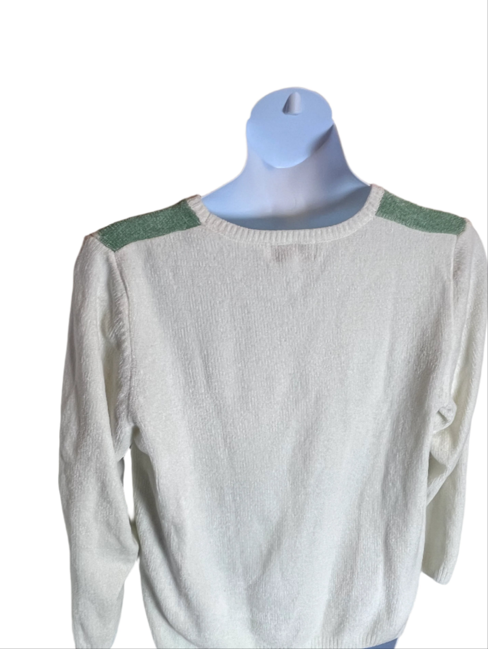 Alfred Dunner(Size  1X) Pull over Sweater Beige/Green/Gray with Jeweled designs