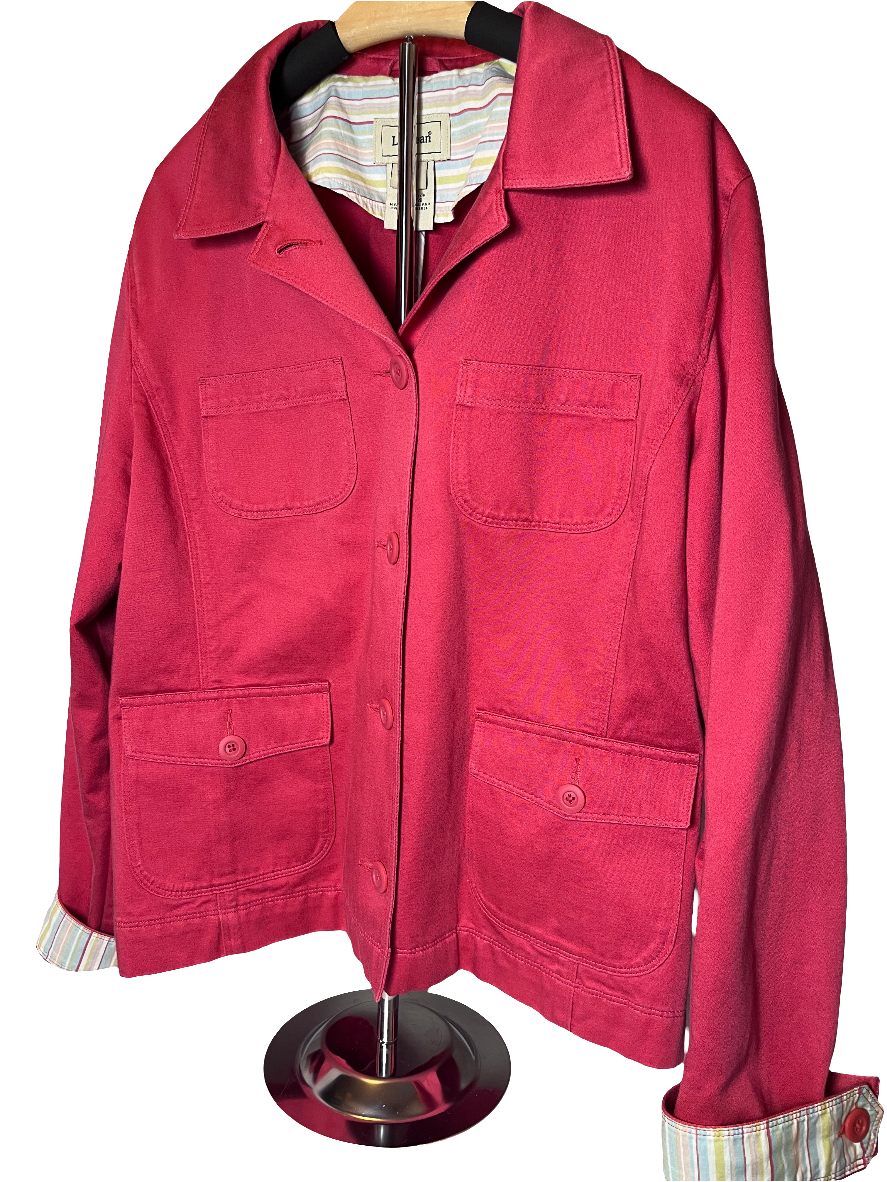 Blazer/chaqueta elegante de color rosa con botones de LL Bean