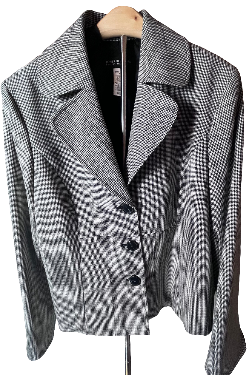 Jones New York 14P black and white suit jacket